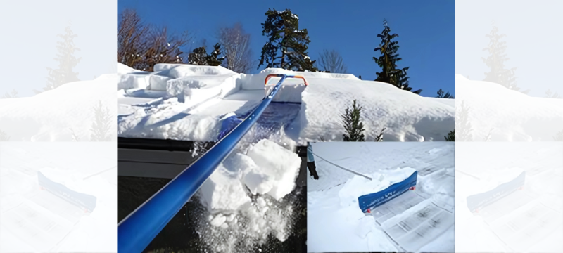 Cleaning snow off roof